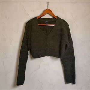 Forever 21 Dark Green V-Neck Sweater